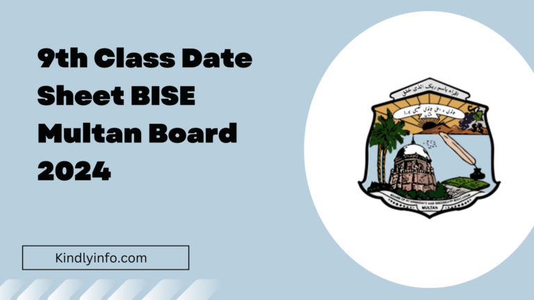 Get all necessary details and updates regarding BISE Multan Board 9th Class Date Sheet 2024. Plan your studies effectively.