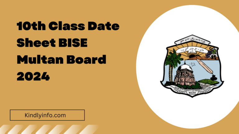 Discover important details and updates about BISE Multan Board 10th Class Matric Date Sheet 2024. Plan the exams.